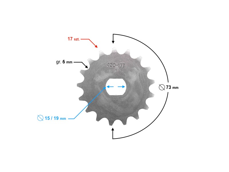 Drive sprocket Moretti 17/420 for Simson
