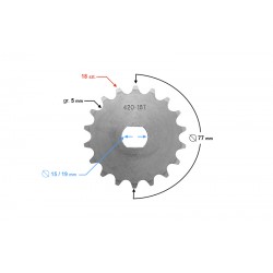 Drive sprocket Moretti 18/420 for Simson