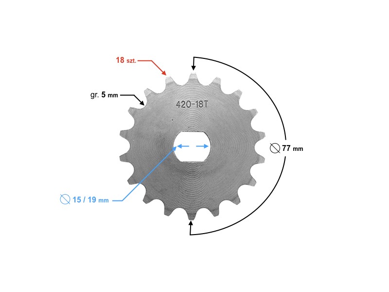 Drive sprocket Moretti 18/420 for Simson