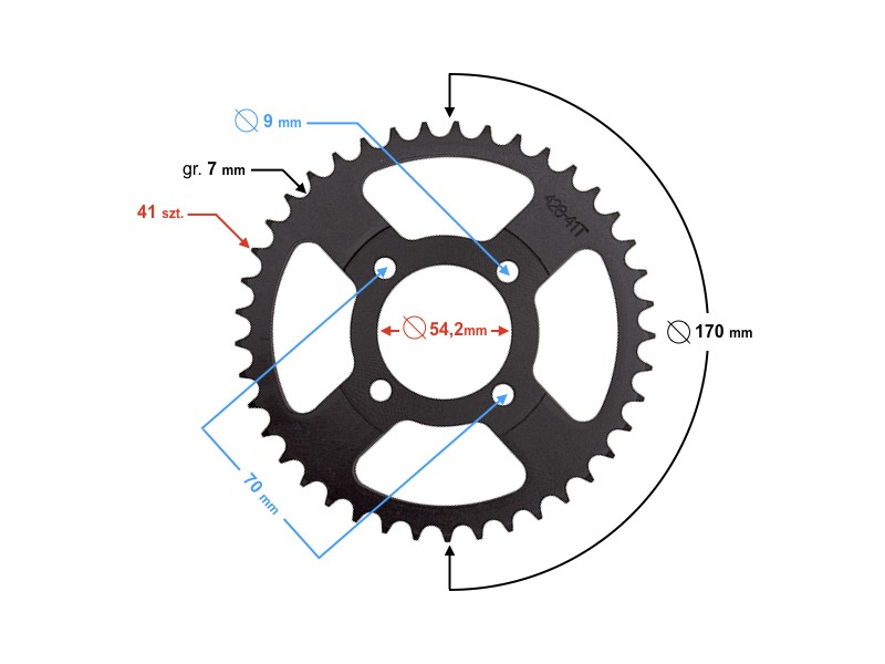 Rear sprocket 41/428 for Activ