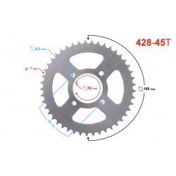 Rear sprocket Moretti 45/428