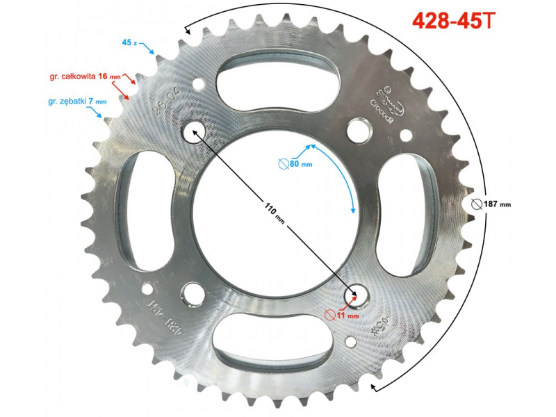 (WHOLESALE) Rear sprocket Street-R 125