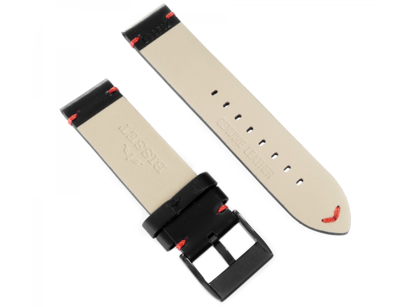 Bisset leather strap 22 mm black-blue