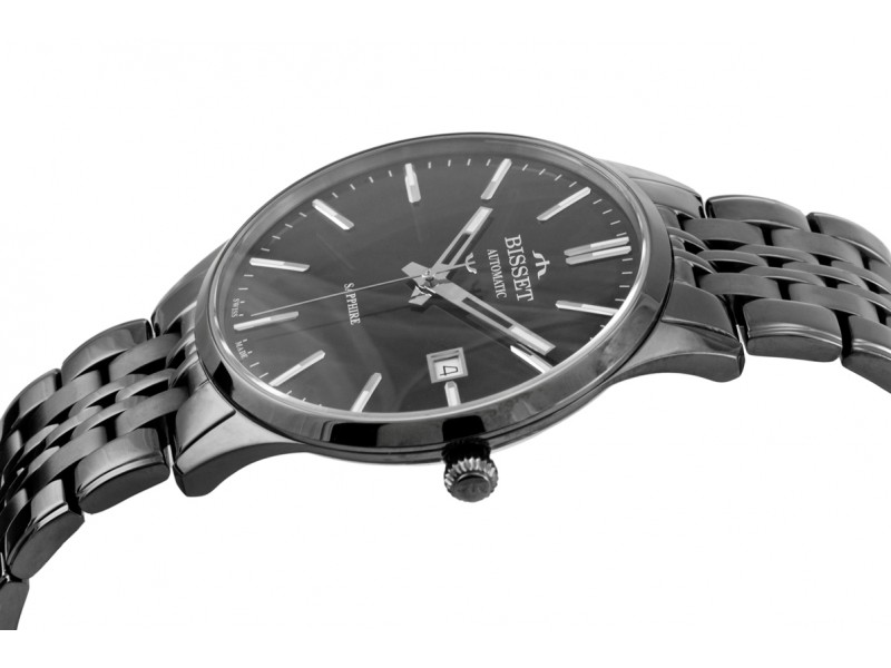 Zegarek Bisset męski mechaniczny na bransolecie BSMF37 grafit/grafit