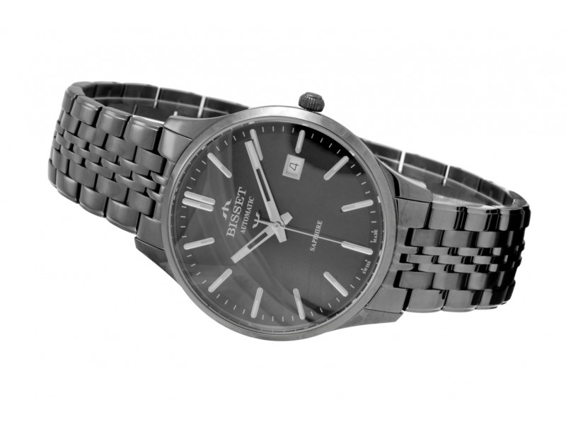 Zegarek Bisset męski mechaniczny na bransolecie BSMF37 grafit/grafit