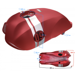 Fuel tank maroon version 2 Cafe Racer 50