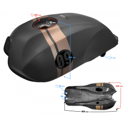 Fuel tank black matte version 2 Cafe Racer 50