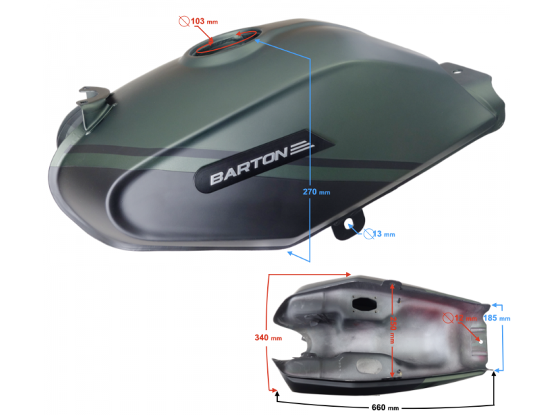 Green fuel tank for Stratos 125