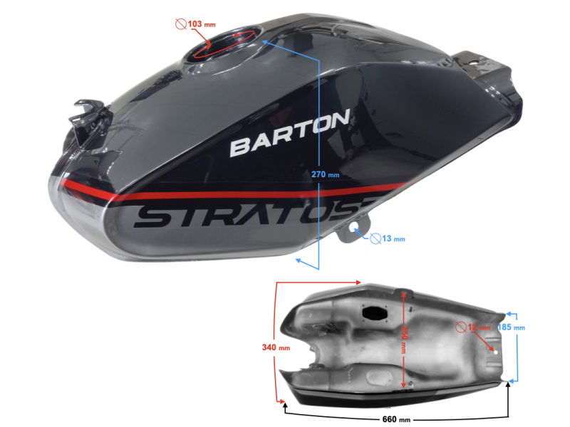 Red fuel tank for Stratos 125