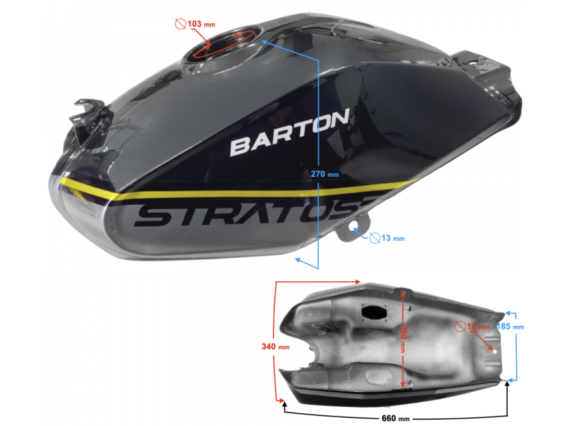Yellow fuel tank for Stratos 125 Yellow fuel tank for Stratos 125