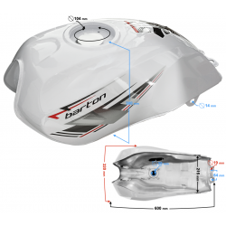 White fuel tank for Fighter 2 / Euro 5 moped