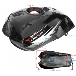 Black fuel tank for Fighter 2 / Euro 5 moped