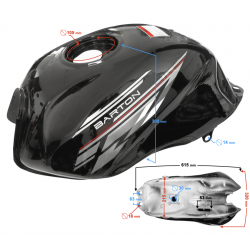 Black fuel tank for Sprint 2 / Euro 5 moped
