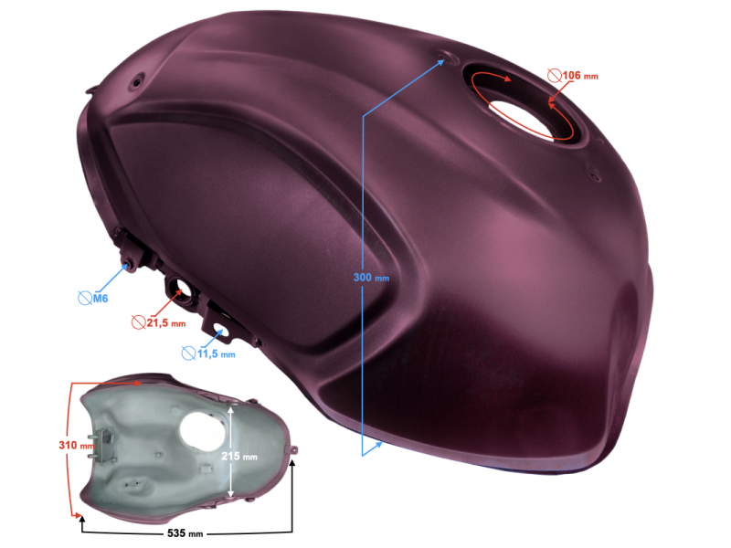 Fuel tank red VOGE 300 AC