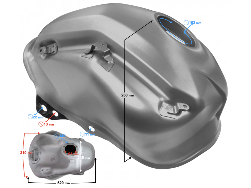 Fuel tank graphite orange VOGE 300 DS