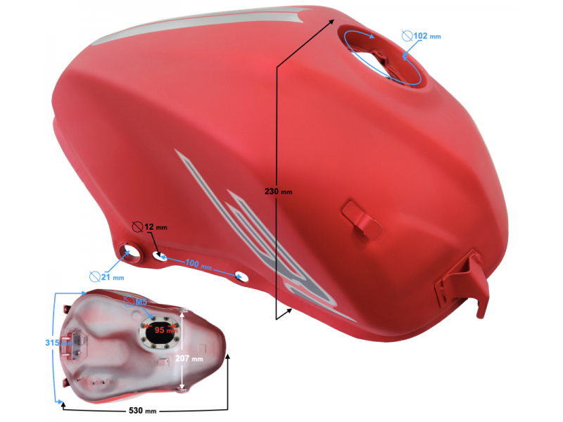Fuel tank red VOGE 300 R