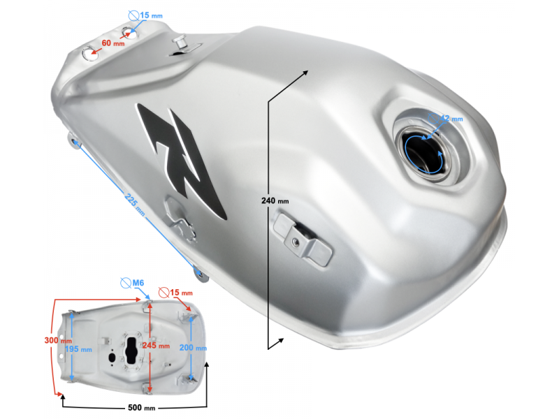 Fuel tank black VOGE 300 Rally