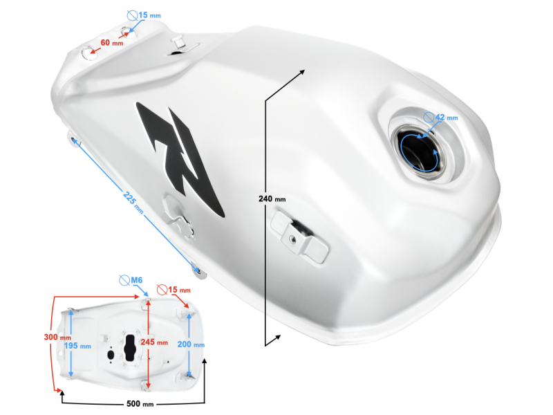 Fuel tank blue VOGE 300 Rally