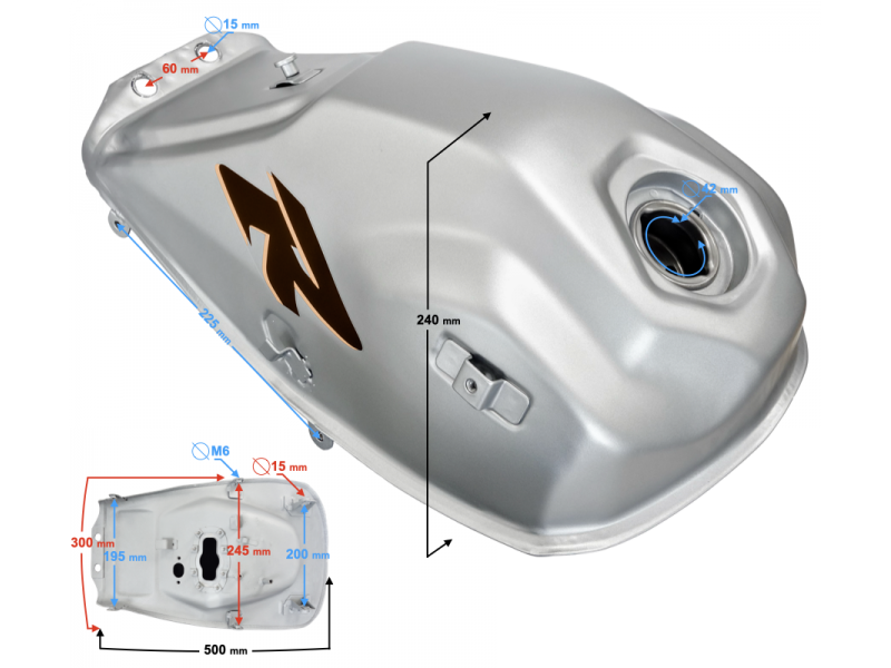 Fuel tank yellow VOGE 300 Rally