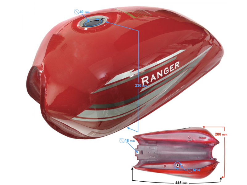 Fuel tank red Ranger Classic E5