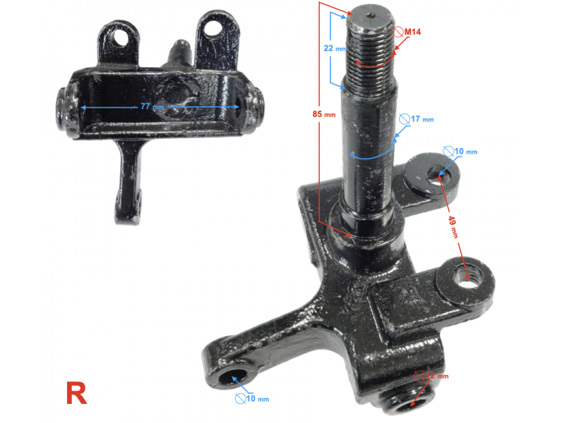 Right steering knuckle ATV Rocky/Thor 125