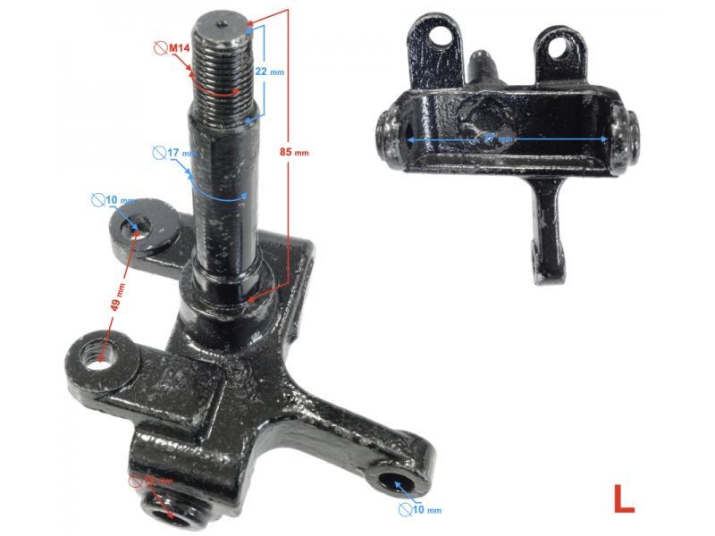 Left steering knuckle ATV Rocky/Thor 125