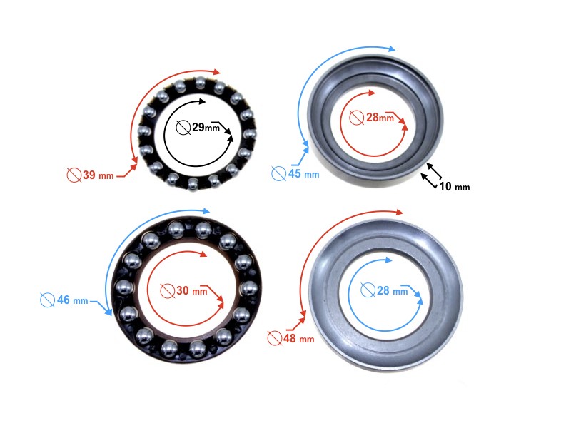 Seatpost bearings for Fighter 2 moped - small set