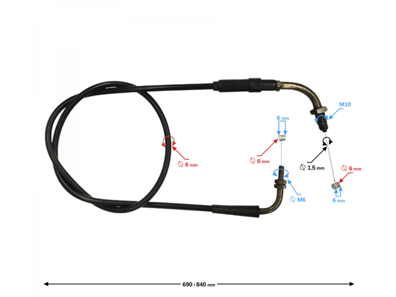 (SERVICE) Throttle line Hyper 250 E5+