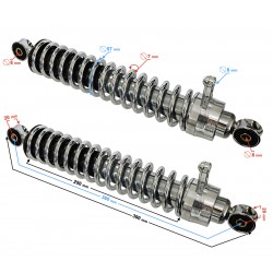 Shock absorbers for Simson, length 365mm, bushings 8mm