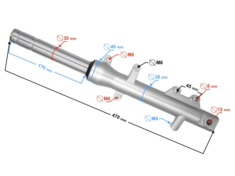 Front left shock absorber for RS