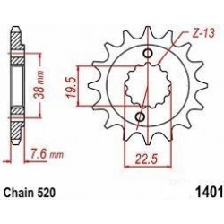 Pinion fata Suzuki LTZ 400 '03-'17/ LTR 450 '06-'12/ Kawasaki KFX 400 '03-'06 (14 dinti) JTF140114.SC Enduro Expert 140114EE Pinion fata Suzuki LTZ 400 '03-'17/ LTR 450 '06-'12/ Kawasaki KFX 400 '03-'06 (14 dinti) JTF140114.SC Enduro Expert 140114EE
