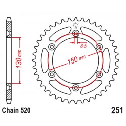 Pinion spate Yamaha YZ/YZ-F/WR-F 125/250/400/426/450 '99-'20 (52 dinti) ultra light JTR251.52 Enduro Expert 25152EE Pinion spate Yamaha YZ/YZ-F/WR-F 125/250/400/426/450 '99-'20 (52 dinti) ultra light JTR251.52 Enduro Expert 25152EE