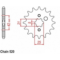 Pinion fata Kawasaki KX 250 '87-'98/ Yamaha YZ 250 '77-'98 (13 dinti) JTF569.13SC Enduro Expert 56913EE Pinion fata Kawasaki KX 250 '87-'98/ Yamaha YZ 250 '77-'98 (13 dinti) JTF569.13SC Enduro Expert 56913EE