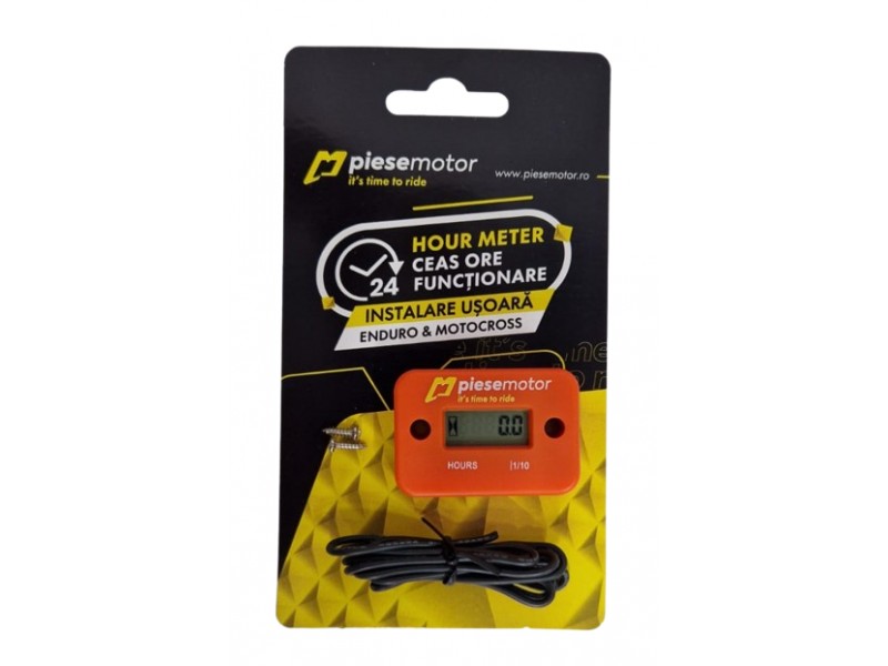 Ceas digital ore functionare motor portocaliu PMT067 Ceas digital ore functionare motor portocaliu PMT067