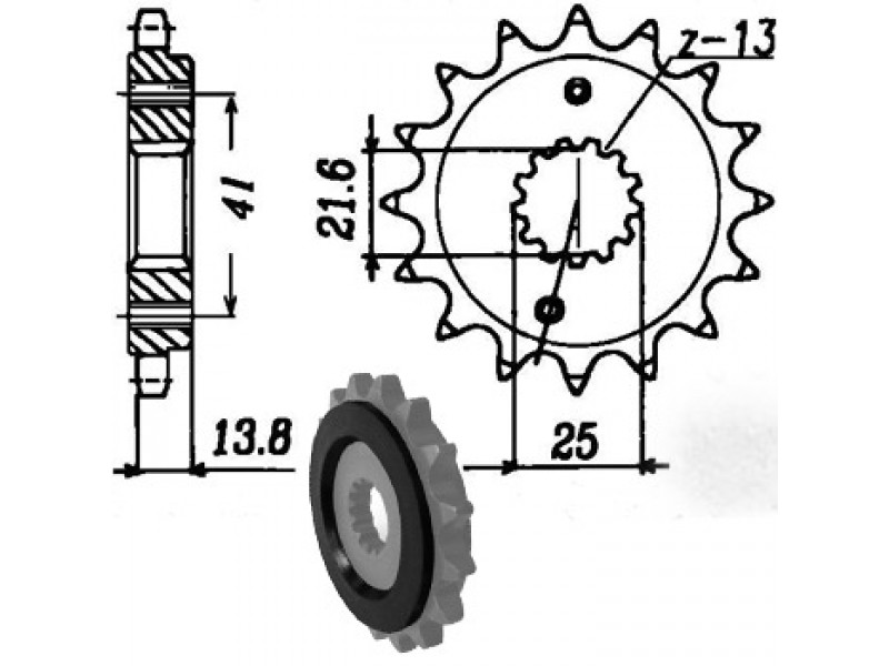 Pinion JT (fata) - XL600V/650V700V TRANSALP