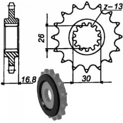 Pinion JT (fata)  16 dinti (utima bucata) Pinion JT (fata)  16 dinti (utima bucata)