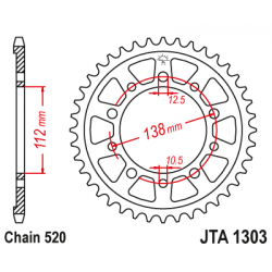 Pinion JT (spate) Aluminiu JTA1303 42 dinti - CBR600/900-'00/R6-'02/R1'15 Pinion JT (spate) Aluminiu JTA1303 42 dinti - CBR600/900-'00/R6-'02/R1'15