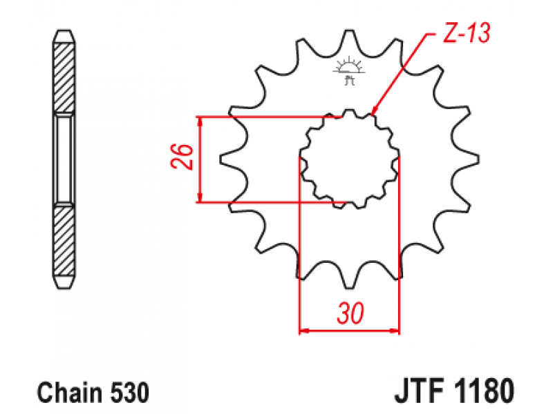 Pinion JT (fata) JTF1180 18 dinti - Triumph Pinion JT (fata) JTF1180 18 dinti - Triumph