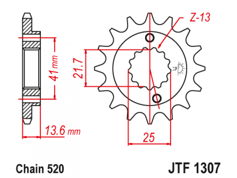 Pinion JT (fata) JTF1307RB (garnitura cauciuc) 15 dinti - ZX-6R/RR/ZX-636 '03-06 Pinion JT (fata) JTF1307RB (garnitura cauciuc) 15 dinti - ZX-6R/RR/ZX-636 '03-06