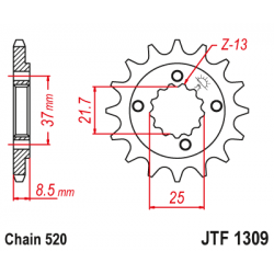 Pinion JT (fata) JTF1309  15 dinti - XR600R '91-  . Pinion JT (fata) JTF1309  15 dinti - XR600R '91-  .