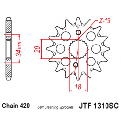 Pinion JT MX (fata) JTF1310SC  15 dinti - CRF150RB '07- Pinion JT MX (fata) JTF1310SC  15 dinti - CRF150RB '07-