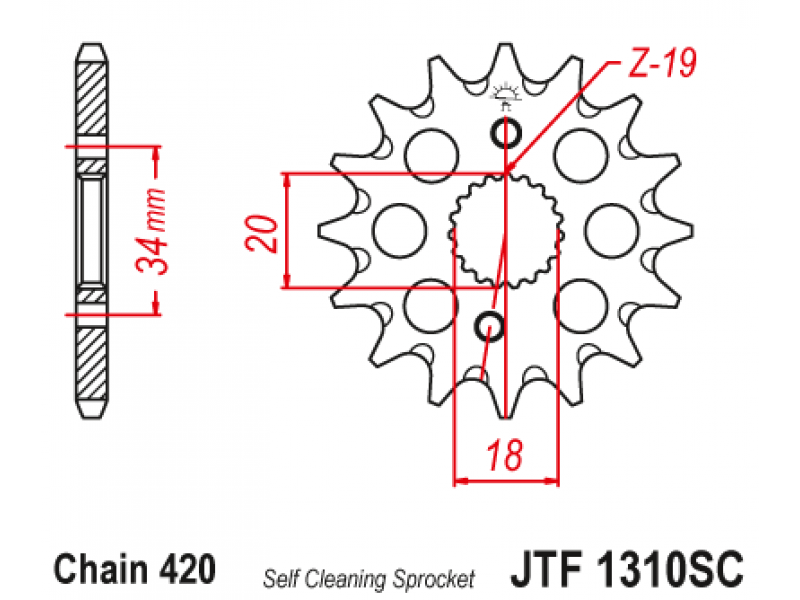 Pinion JT MX (fata) JTF1310SC  15 dinti - CRF150RB '07-