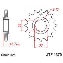 Pinion JT (fata) JTF1370  16 dinti - CBR900RR'96-/600'99-/VTR1000F Pinion JT (fata) JTF1370  16 dinti - CBR900RR'96-/600'99-/VTR1000F