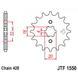 Pinion JT (fata) JTF1550  13 dinti - YZF125R'08-/ WR125R/X '09- Pinion JT (fata) JTF1550  13 dinti - YZF125R'08-/ WR125R/X '09-