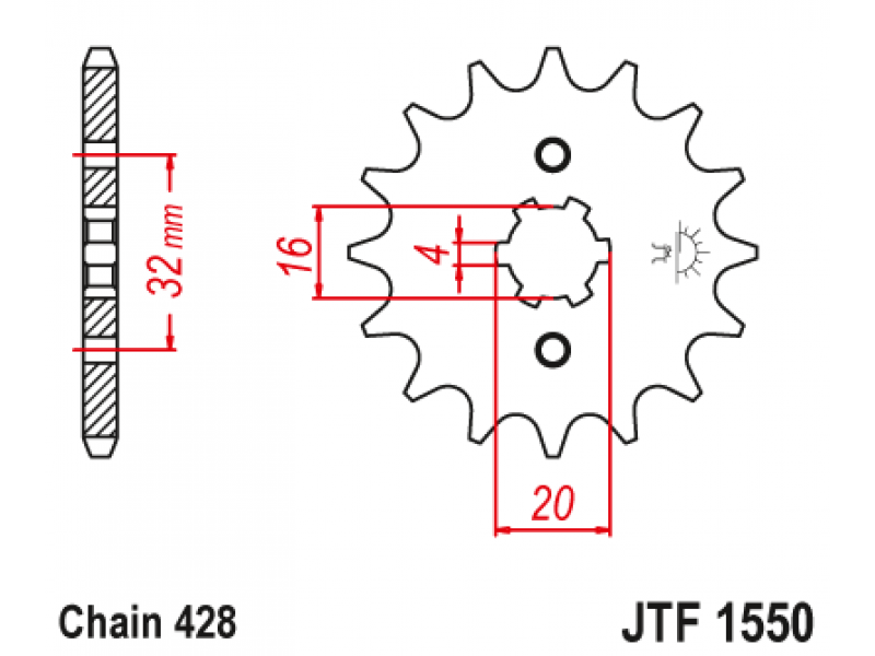 Pinion JT (fata) JTF1550 13 dinti - YZF125R'08-/ WR125R/X '09- Pinion JT (fata) JTF1550 13 dinti - YZF125R'08-/ WR125R/X '09-