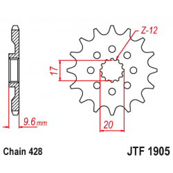 Pinion JT (fata) JTF1905  13 dinti - KTM SX85 Husq TC85 '18- Pinion JT (fata) JTF1905  13 dinti - KTM SX85 Husq TC85 '18-