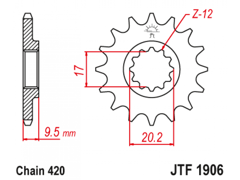 Pinion JT (fata) JTF1906 14 dinti - KTM SX65 '04- Pinion JT (fata) JTF1906 14 dinti - KTM SX65 '04-