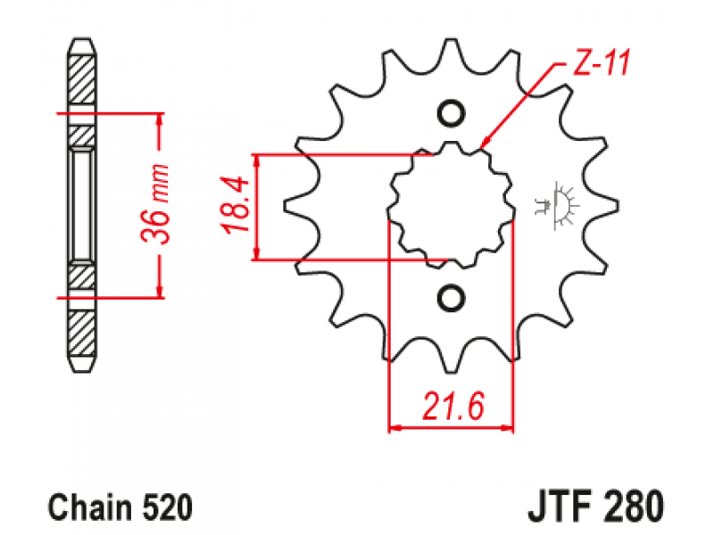 Pinion JT (fata) JTF280  13 dinti - NX250 Dominator
