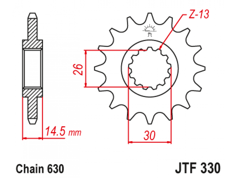 Pinion JT (fata) JTF330  15 dinti - CB750KZ
