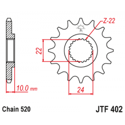 Pinion JT (fata) JTF402  15 dinti - F650/Pegaso Pinion JT (fata) JTF402  15 dinti - F650/Pegaso